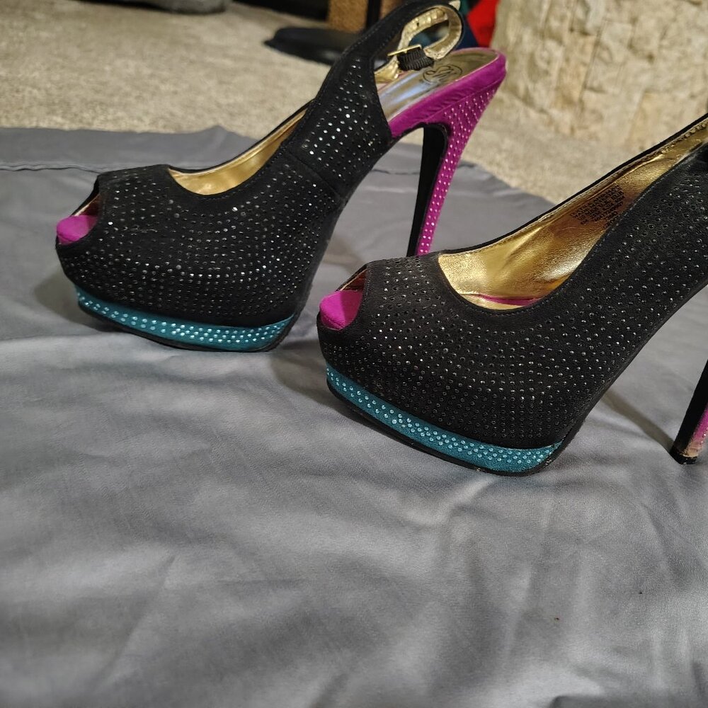 Rhinestone covered heels